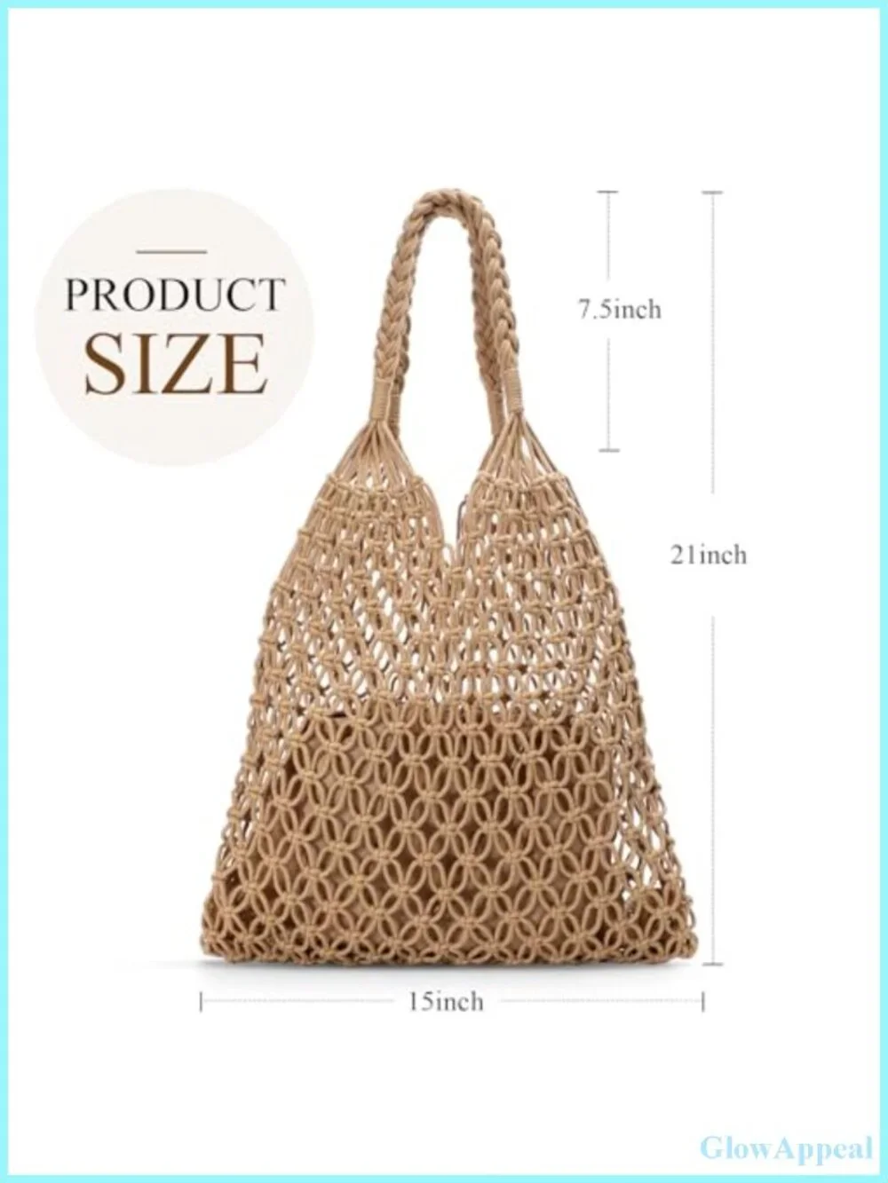 Crochet Mesh Beach Tote Bag - Knit Shoulder Bag for Women